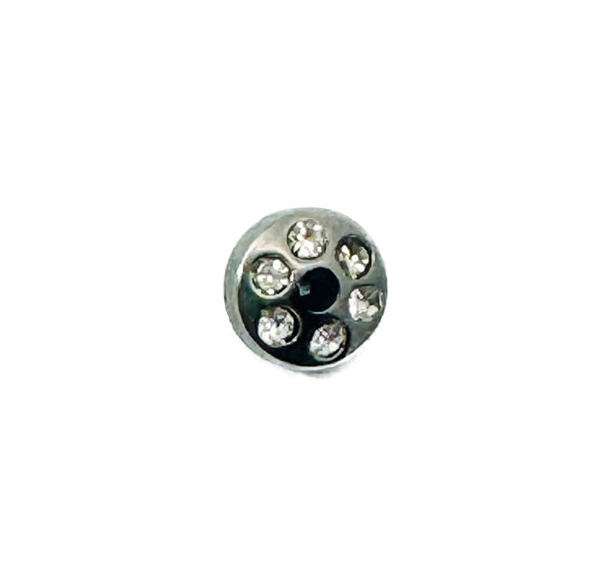 Circular Crystals Dermal Anchor Topper 1.6mm Thread