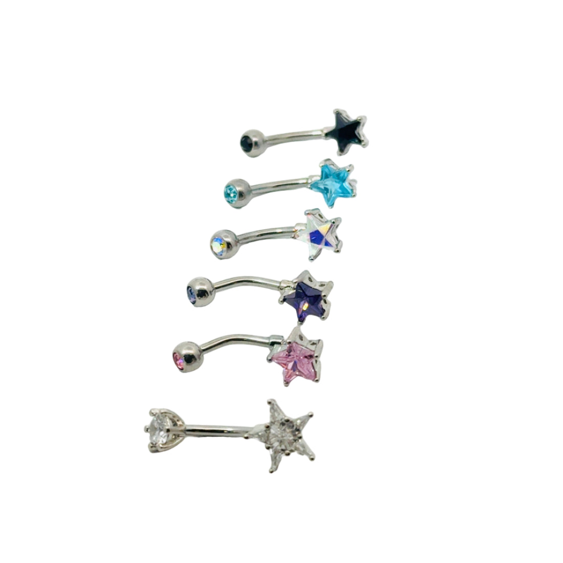 Crystal Star Navel Bar