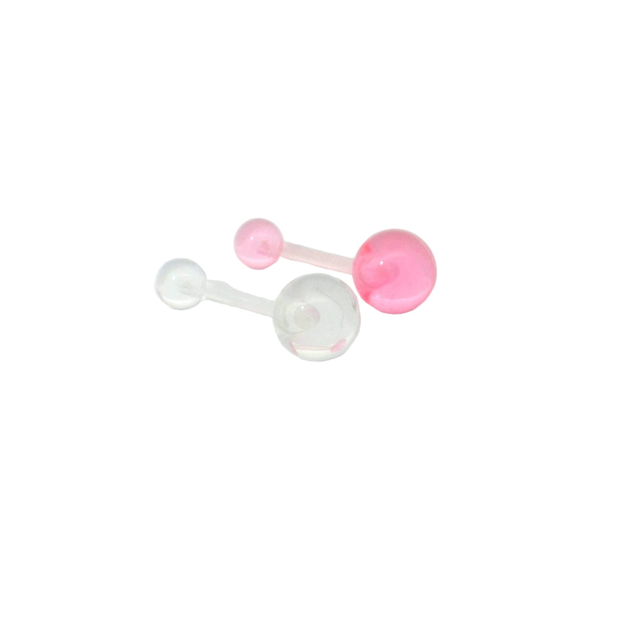 Bio Plastic Navel Bars 2pk