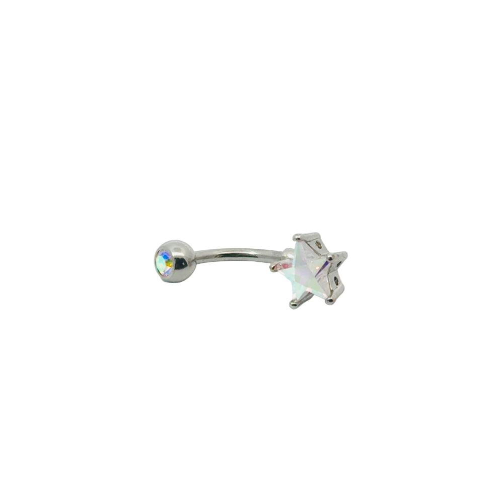 Crystal Star Navel Bar