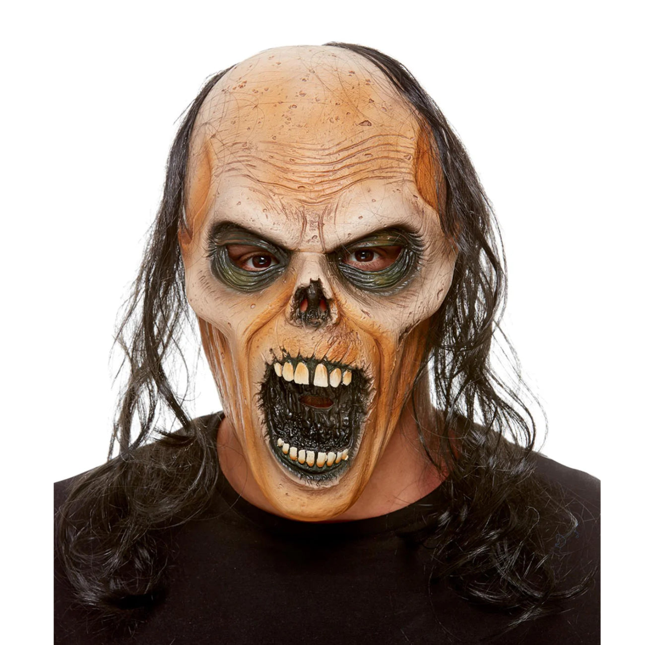 Zombie Latex Mask with Hair Smiffys