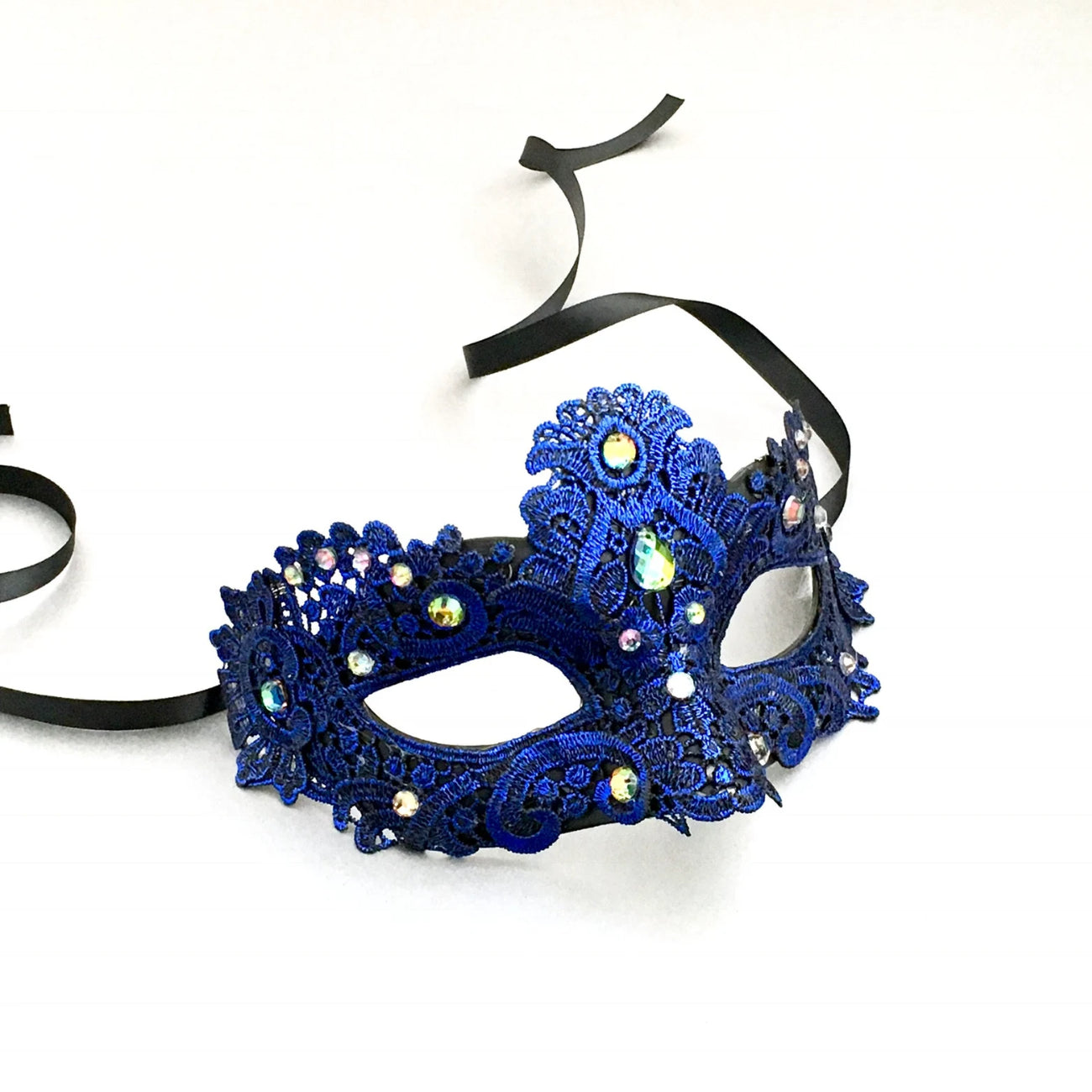 Blue or Purple Detailed Carnival Masquerade Mardi Gras Mask