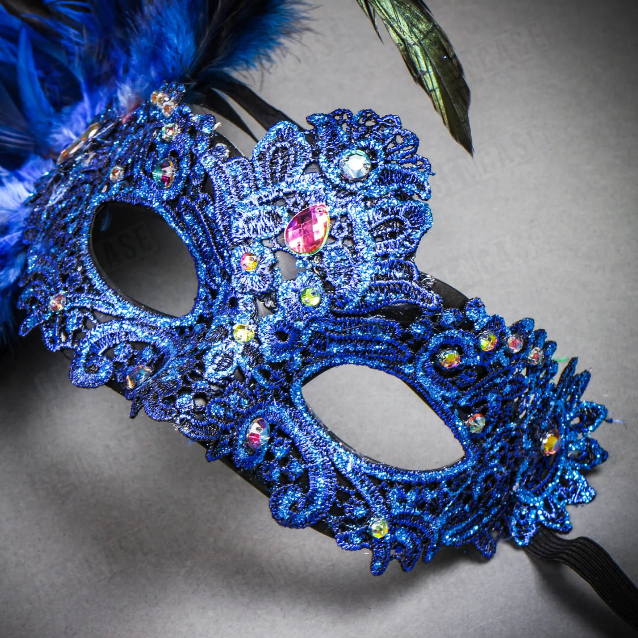 Blue or Purple Detailed Carnival Masquerade Mardi Gras Mask