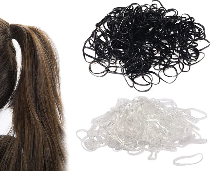 Hair Tools Rubber Bands Black or Clear 300pcs