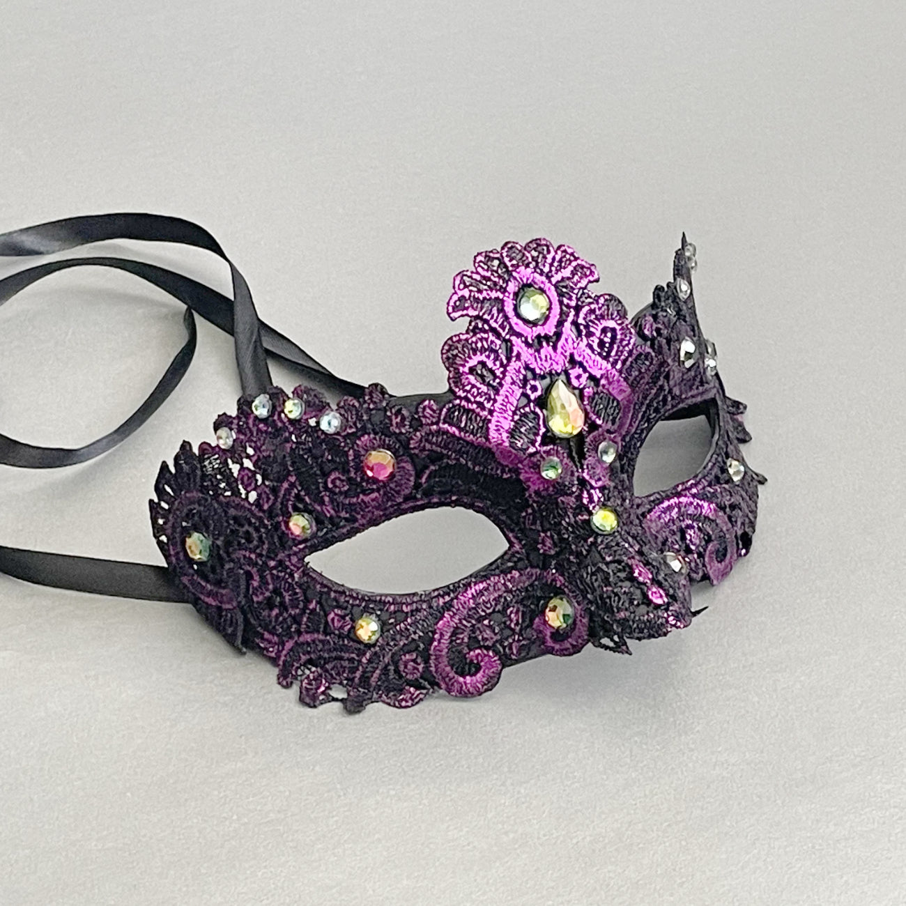 Blue or Purple Detailed Carnival Masquerade Mardi Gras Mask
