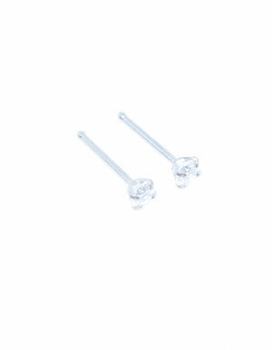 2 Pack of Silver Diamante Nose Studs