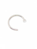 Single Nose ring with diamante : steel, gold or black