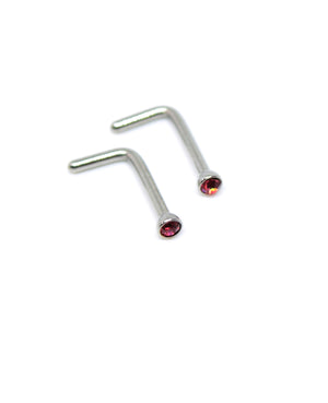 2 x L Shaped 10mm With Coloured Gems