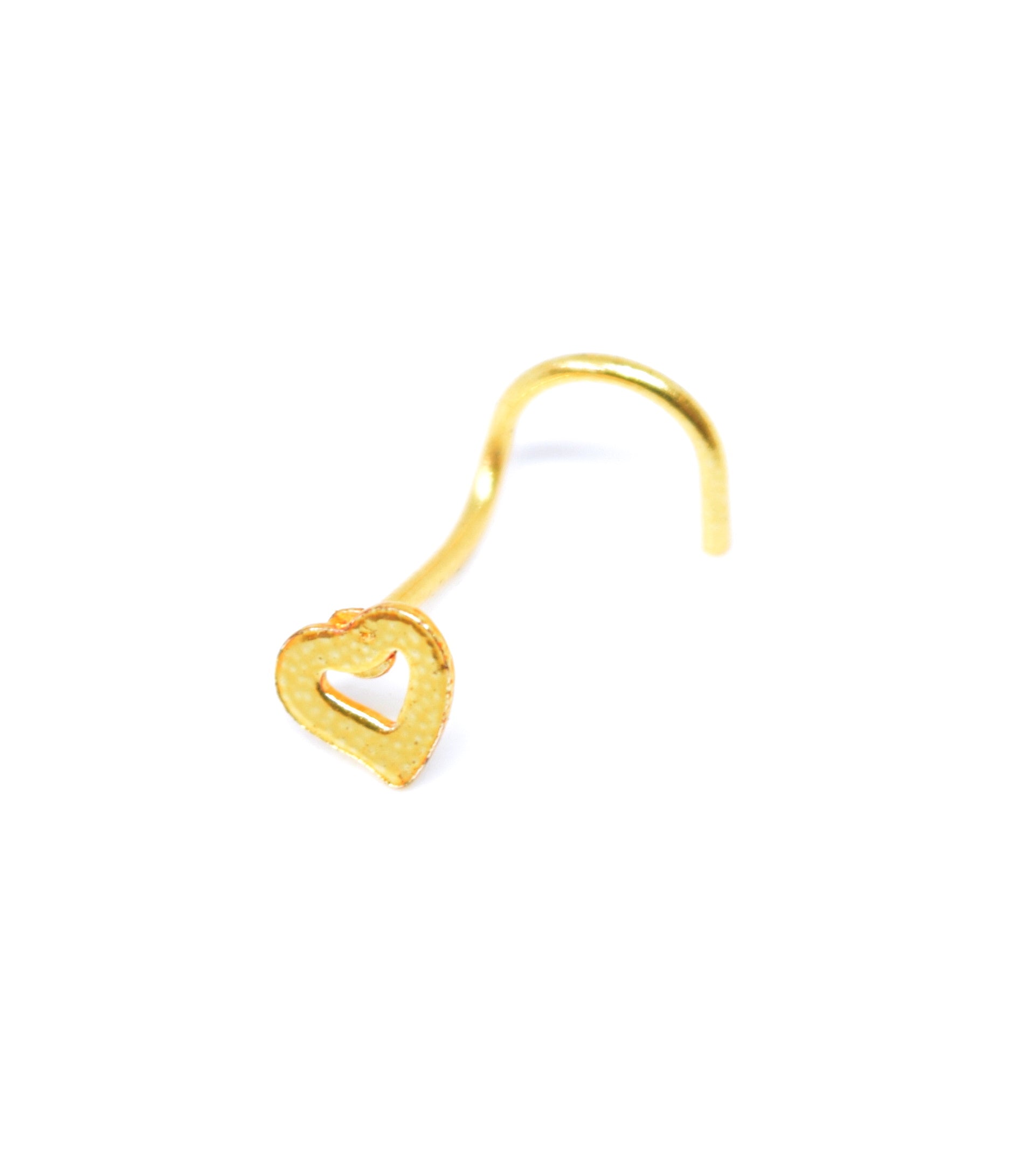 Heart shaped J Nose stud - variety of colours