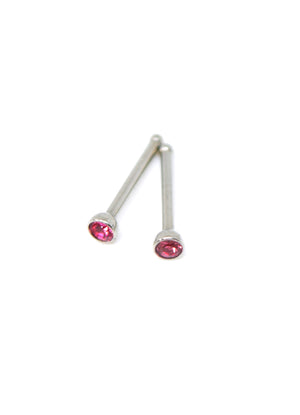 2 Pack of Pink Rounded Gem Studs