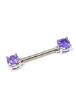 NP09 Silver bar with purple circular gems