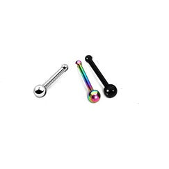 Stainless Steel Nose Pin Titanium Plated Tiny Barbell - beauty spot warehouse