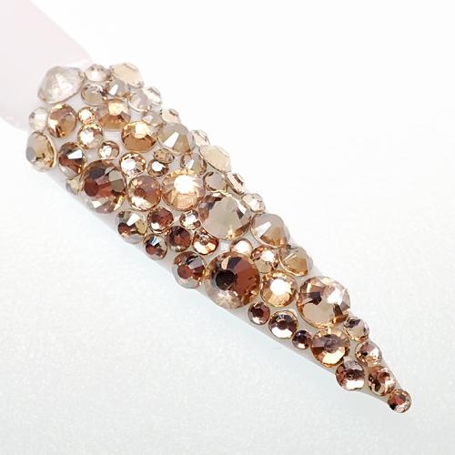 Champagne Genuine Italian Cristallo nail stones - beauty spot warehouse