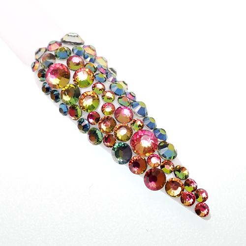 Green Rainbow Genuine Italian Cristallo nail stones - beauty spot warehouse