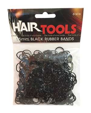 Hair Tools Black Rubber Bands- 300pk