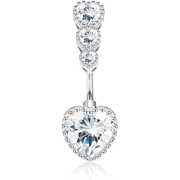 Triple Sweetheart Crystal Navel Bar