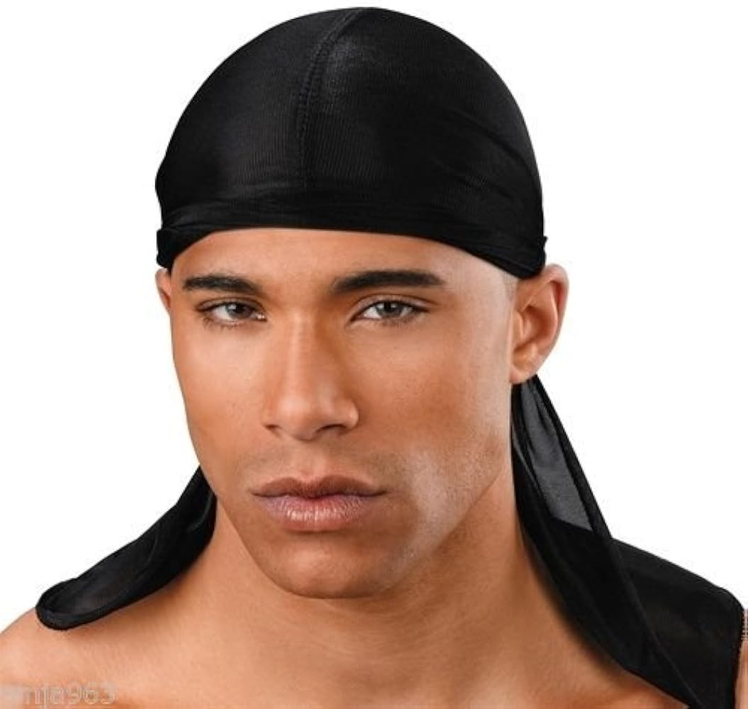 Black Sports Tie Down DuRag