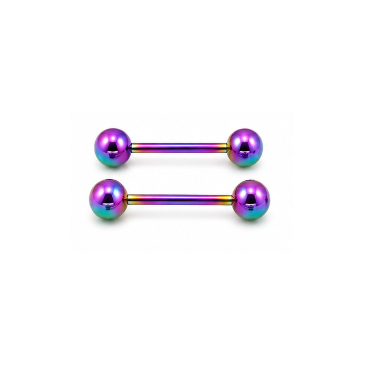 2 Pack Coloured Barbells 12mm & 14mm Tongue & Nipple  Bars