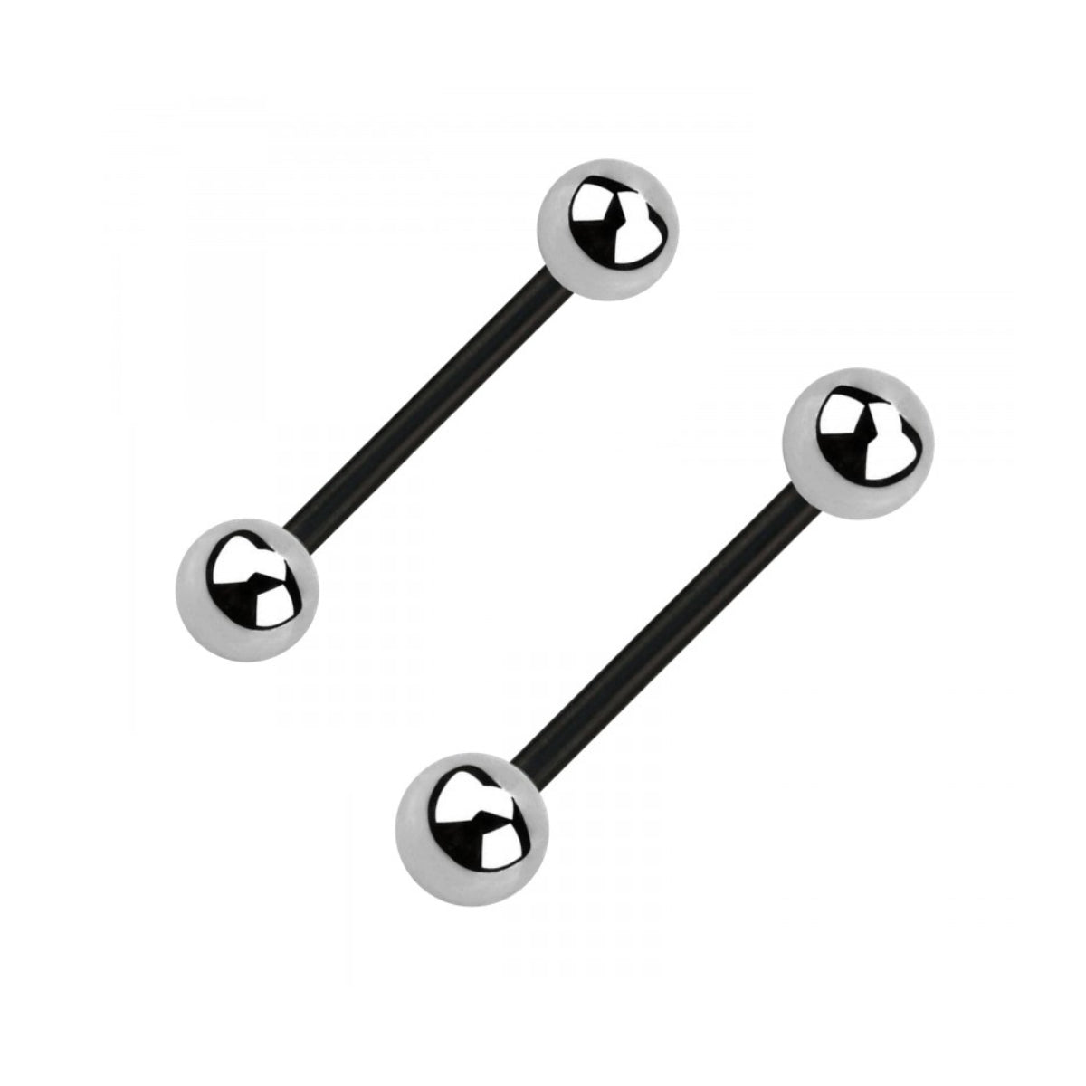 Set of 2 Bio Plastic Barbells 14mm Tongue & Nipple Bars
