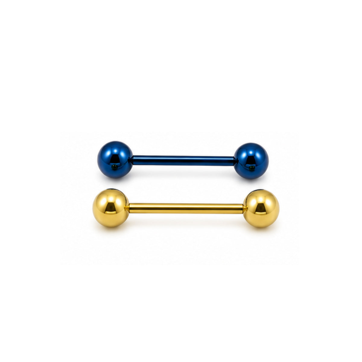 2 Pack Coloured Barbells 12mm & 14mm Tongue & Nipple  Bars