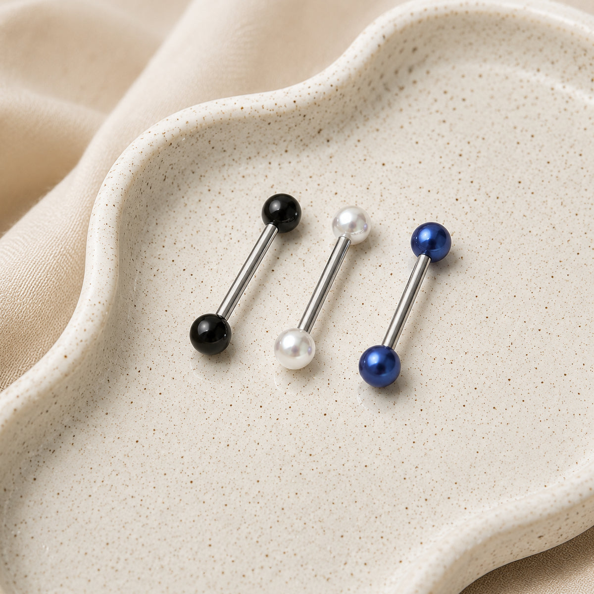 3 Pack Coloured Barbells 12mm Tongue & Nipple Bars