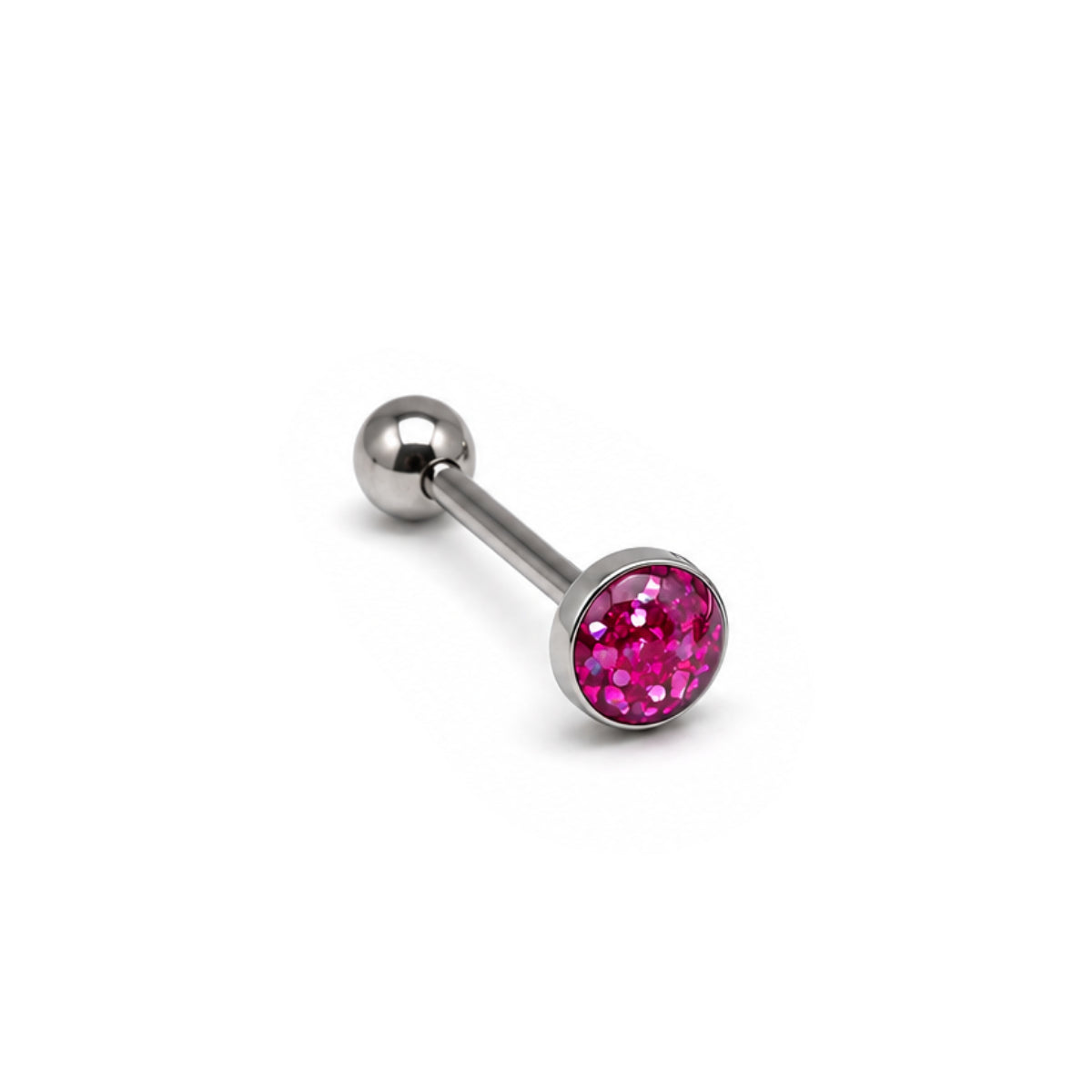 Glitter Dome Barbells Pink, Blue & White 12mm, 14mm & 16mm Tongue Bars