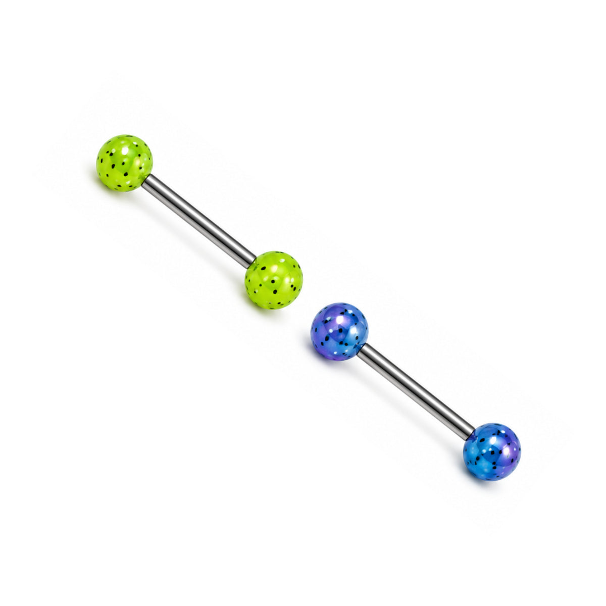 Speckled Ball Coloured Barbells 2 Pack - 12mm & 14mm