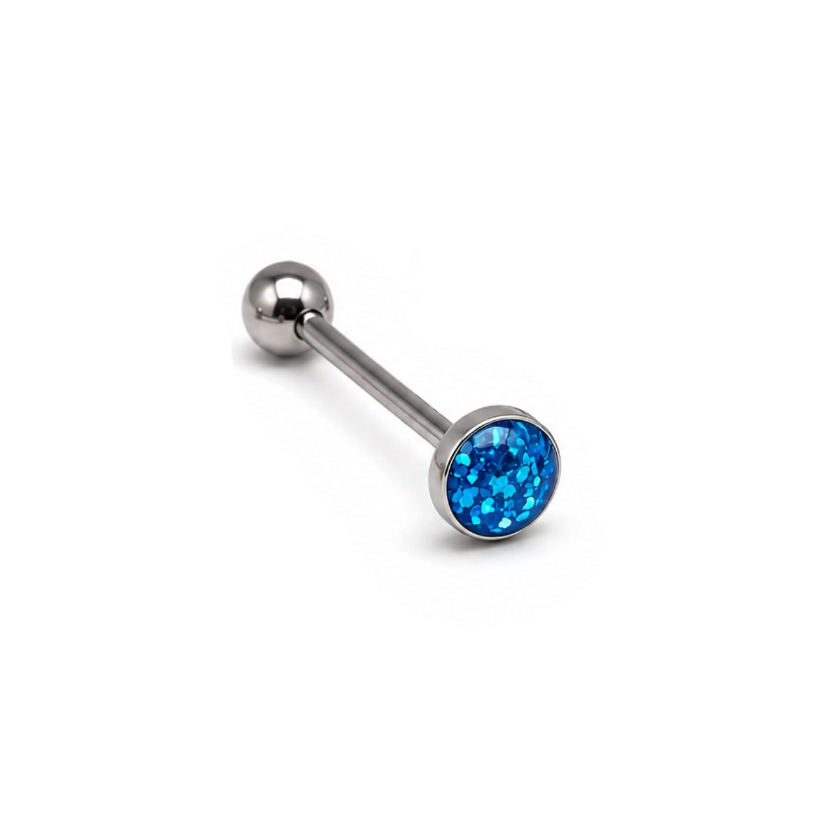Glitter Dome Barbells Pink, Blue & White 12mm, 14mm & 16mm Tongue Bars