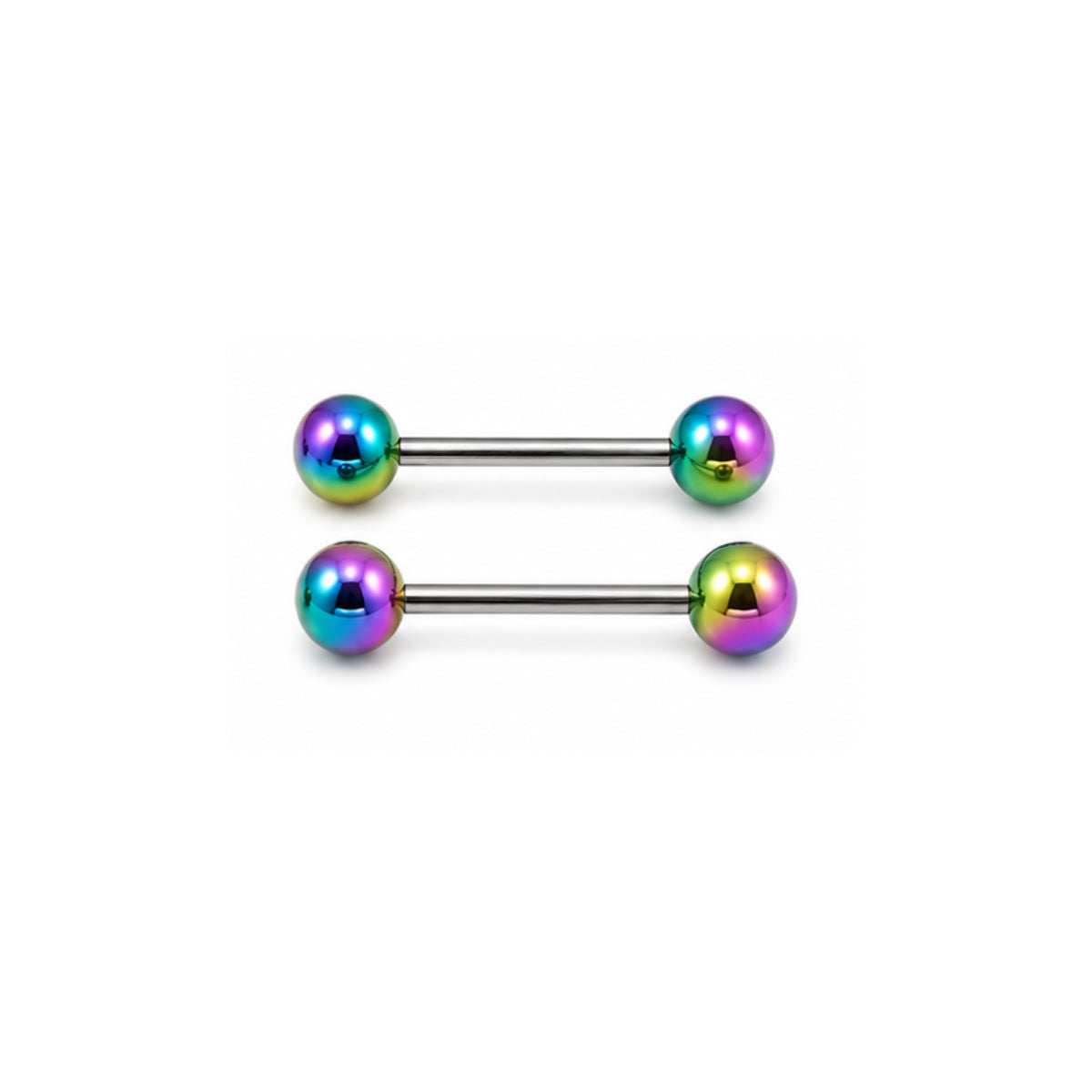 2 Pack Coloured Barbells 12mm & 14mm Tongue & Nipple  Bars