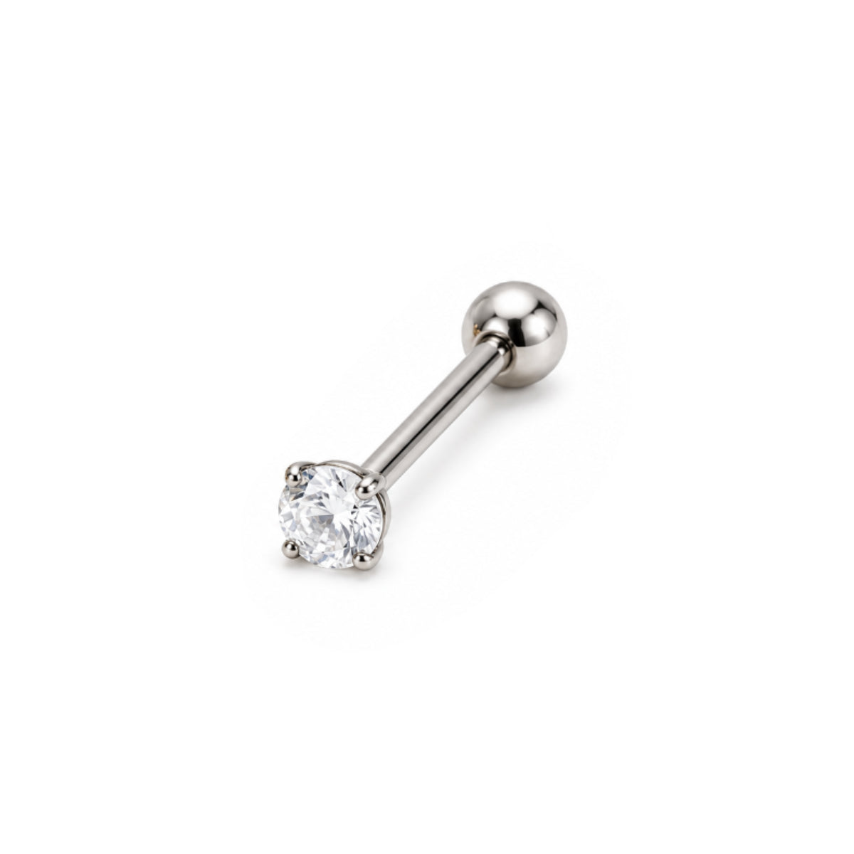 Classy Clear Gem Clasp Barbells 12mm & 14mm, Gold & Silver Tongue Bars