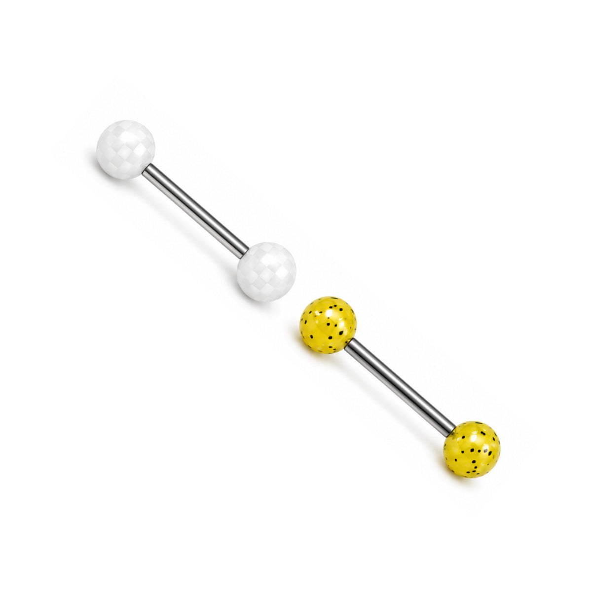 Speckled Ball Coloured Barbells 2 Pack - 12mm & 14mm