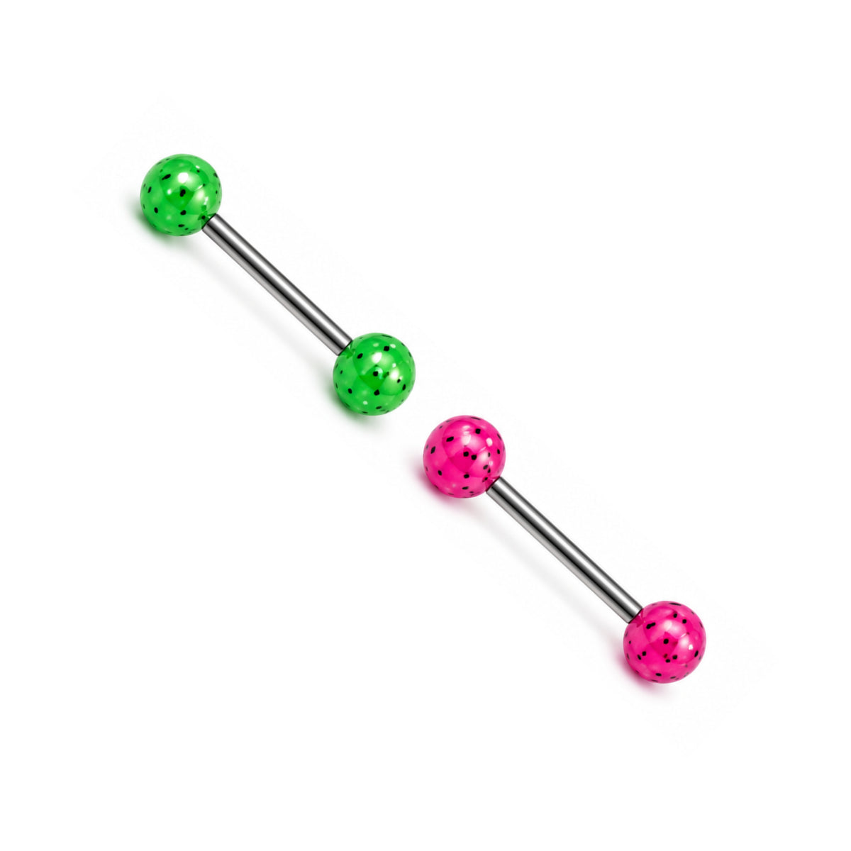 Speckled Ball Coloured Barbells 2 Pack - 12mm & 14mm