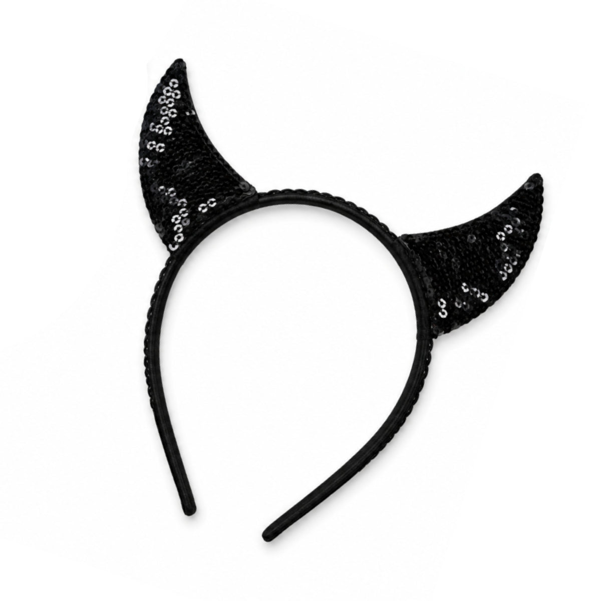 Sequin Devil Horns Headband Red or Black Child Size