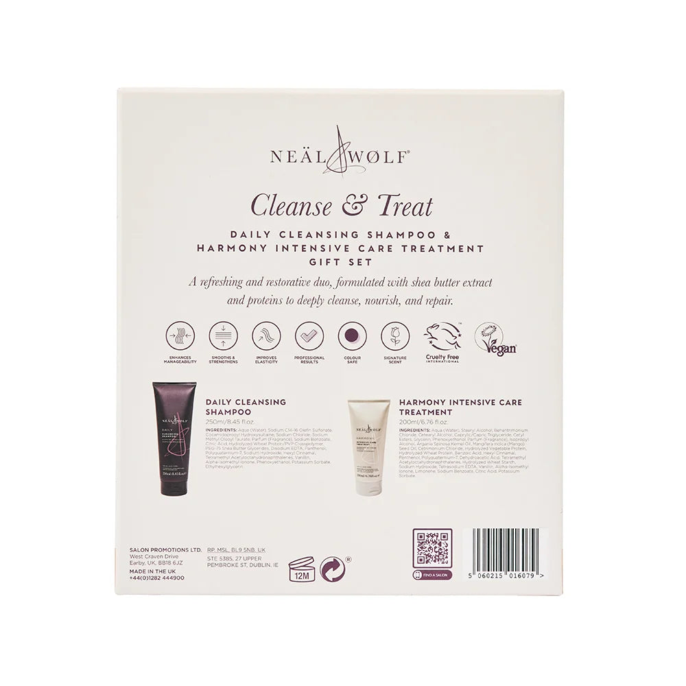 Neal & Wolf Cleanse & Treat Collection Daily Shampoo & Harmony Treatment Gift Set