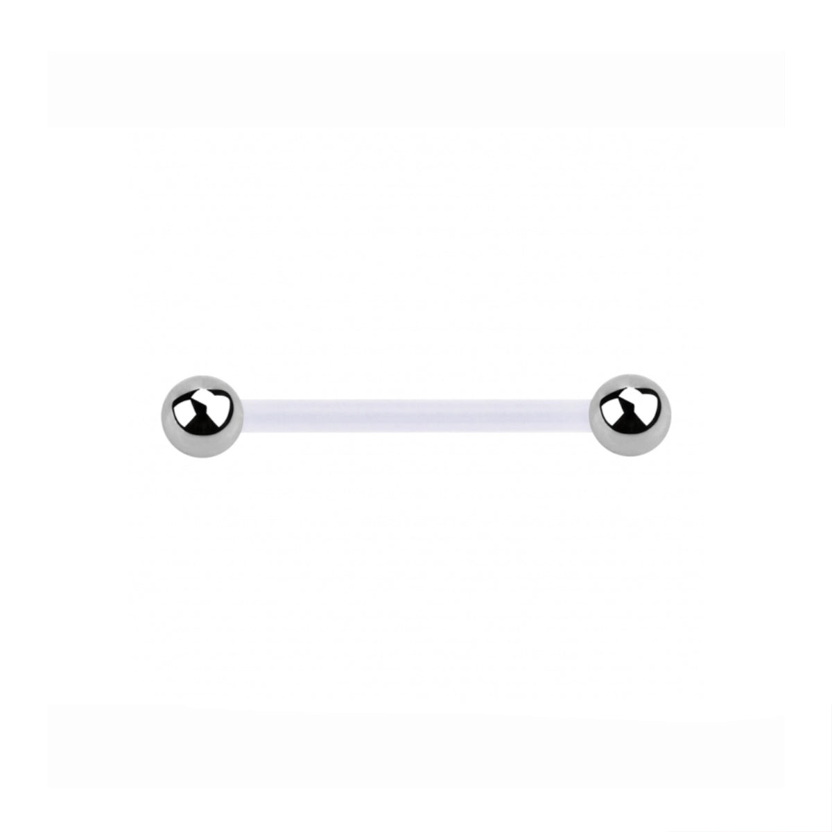 Silver Titanium & Bio Plastic Body Piercing Barbell - Implant Grade Titanium 22mm