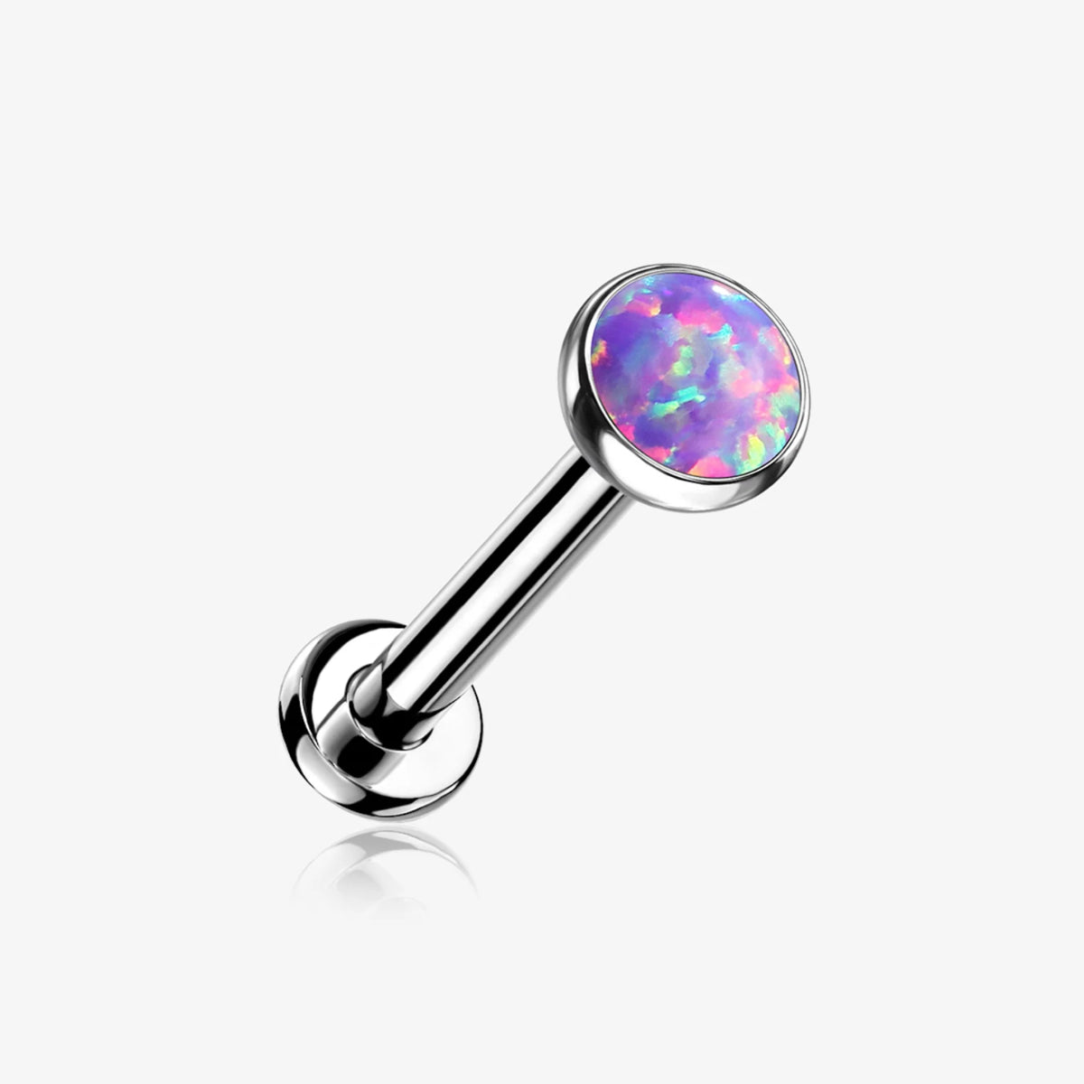 Titanium Lavender Opal Labret Bar - Implant Grade Titanium 8mm