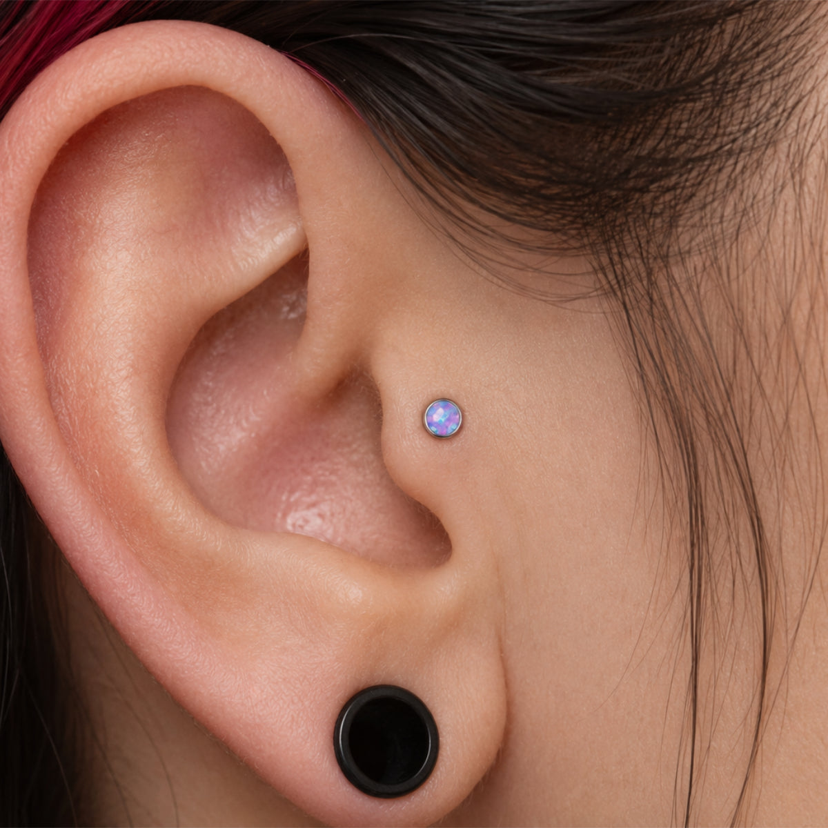 Titanium Lavender Opal Labret Bar - Implant Grade Titanium 8mm