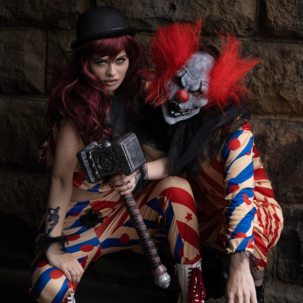 Smiffys Dark Clown Mask with Hair
