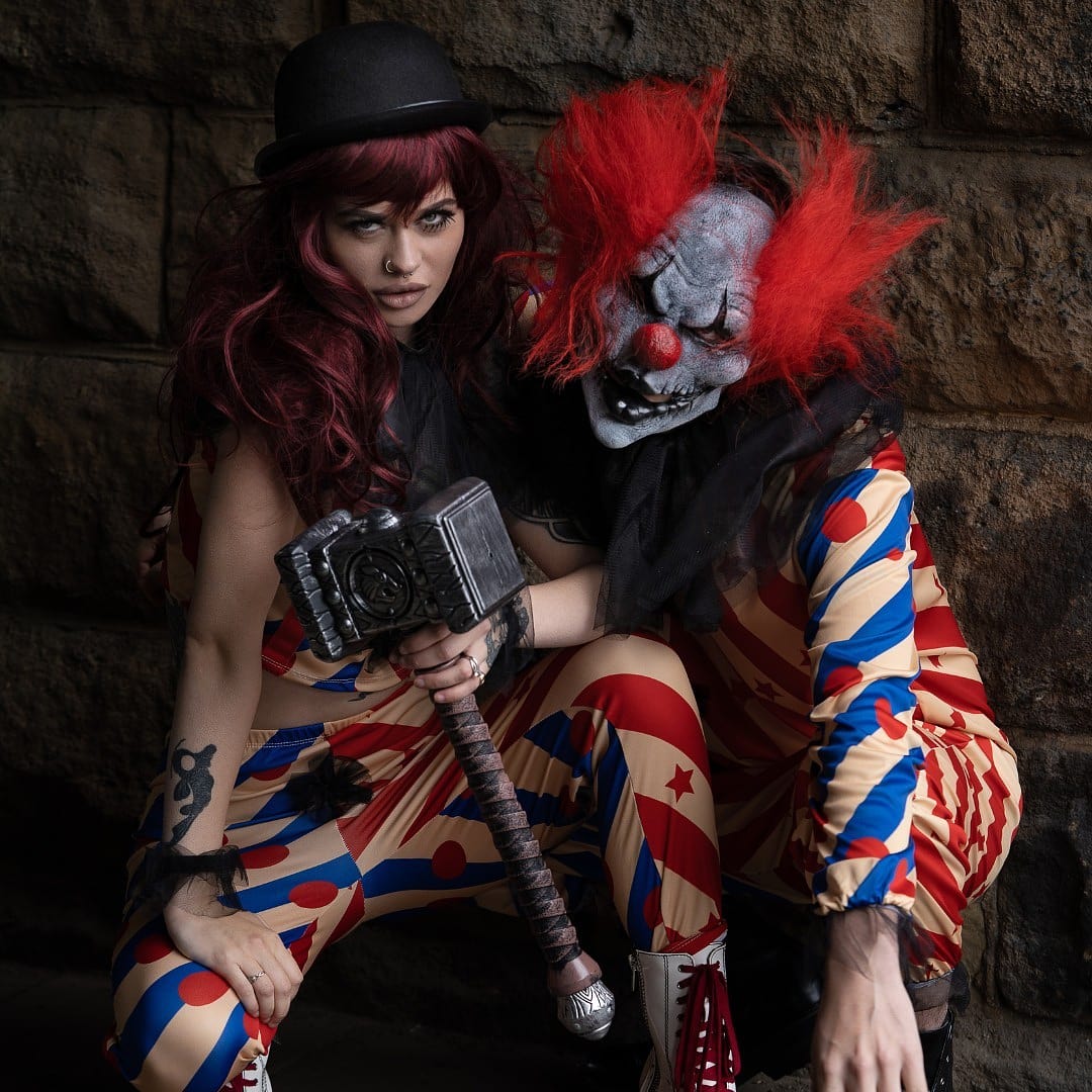 Smiffys Dark Clown Mask with Hair