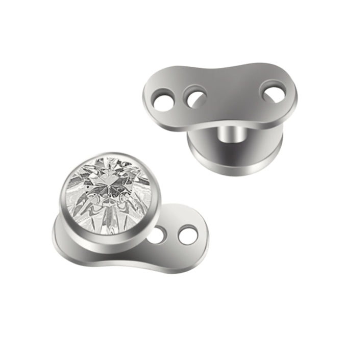 Titanium Crystal Dermal Anchor and Top 1.6mm Thread