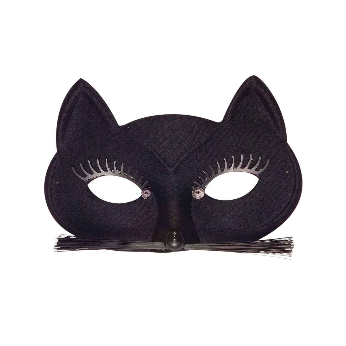 Domino Cat Eyemask with Whiskers - Black