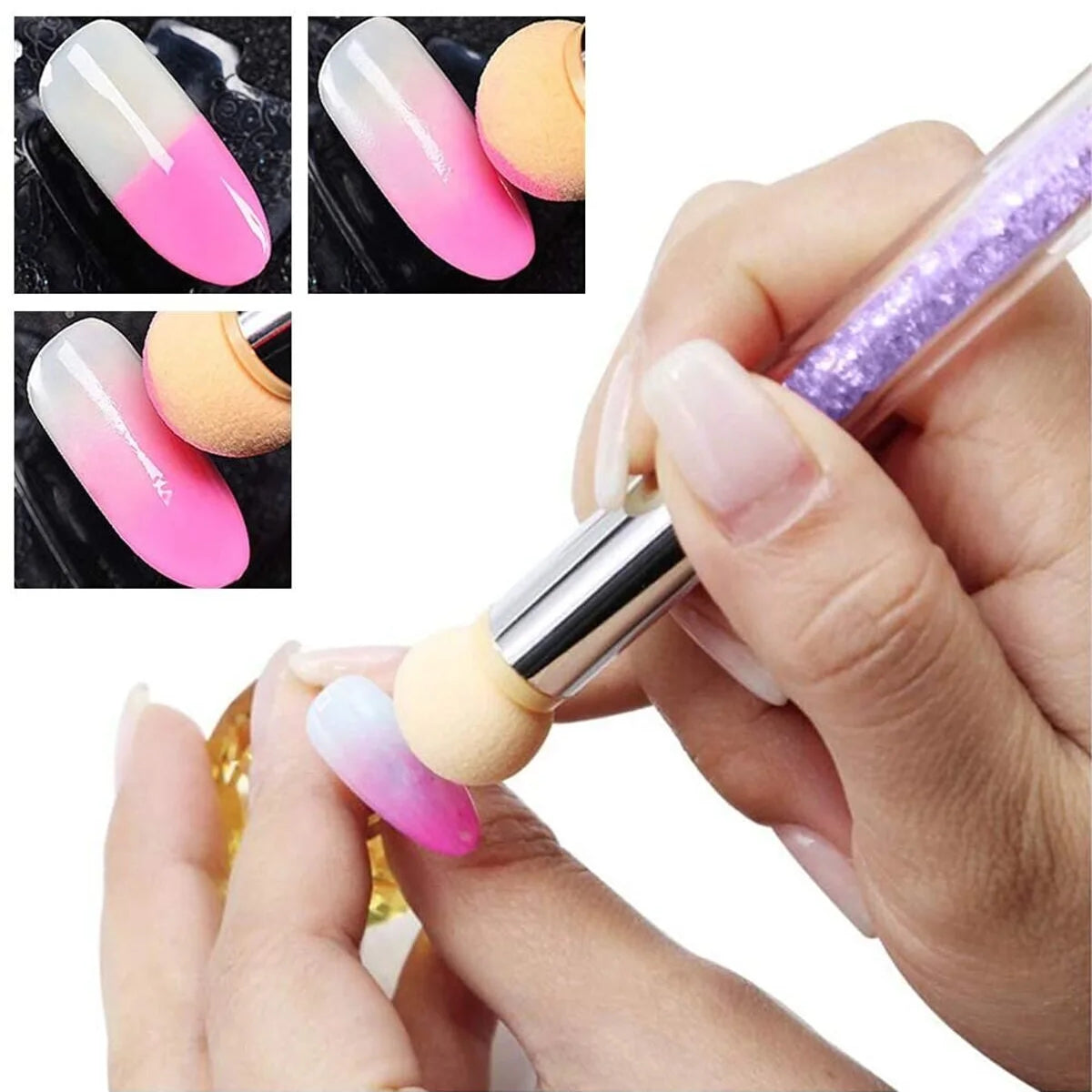 Double Ended Blender Nail Sponge Pen