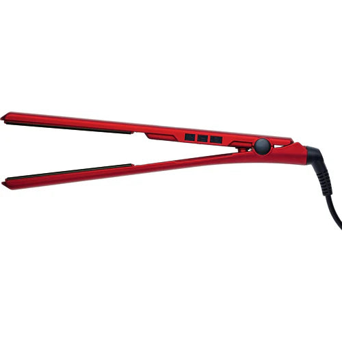 Red hair straightener on a white background