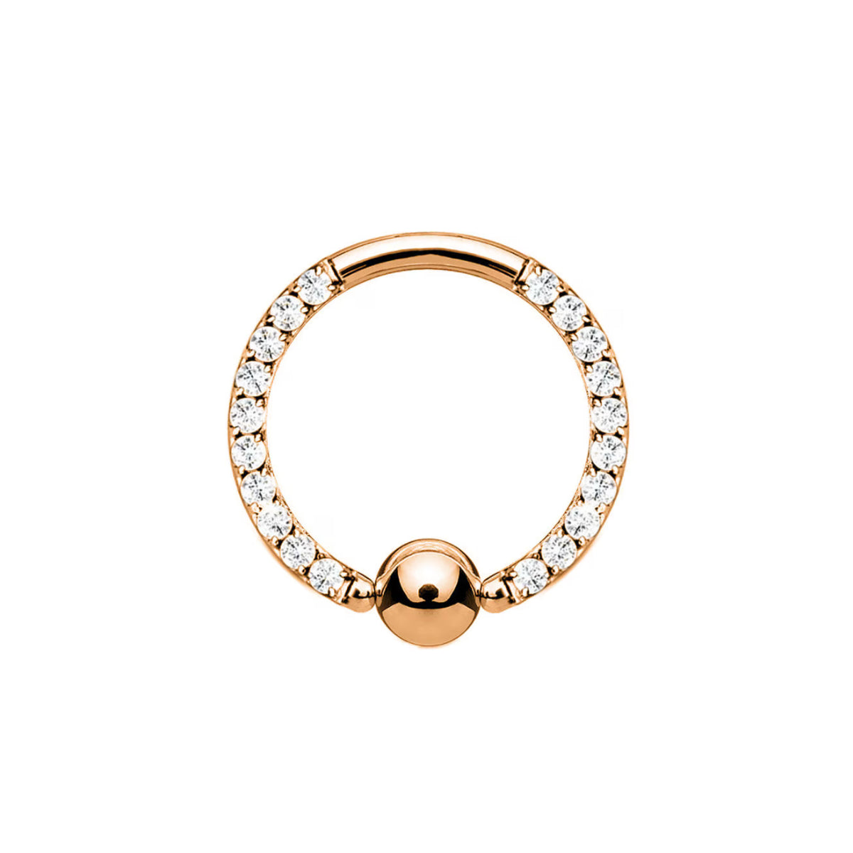 BCR Diamante Ring With Ball 8mm Silver, Gold and Rose Gold Hoop