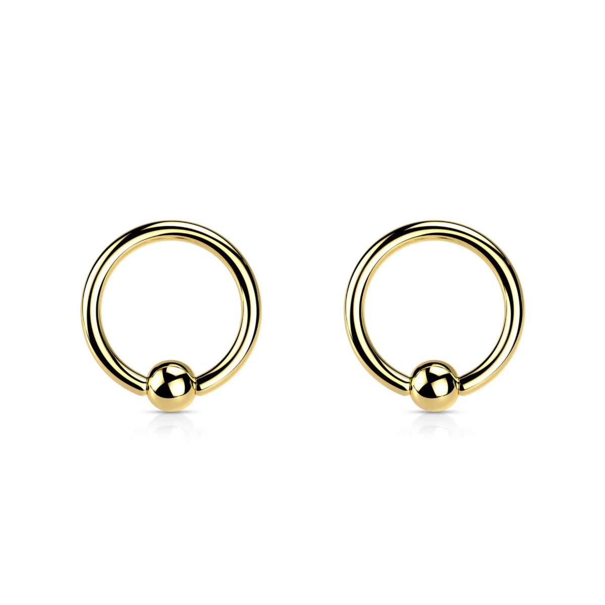 BCR Set of 2 Rings - 8mm & 10mm, Gold or Black