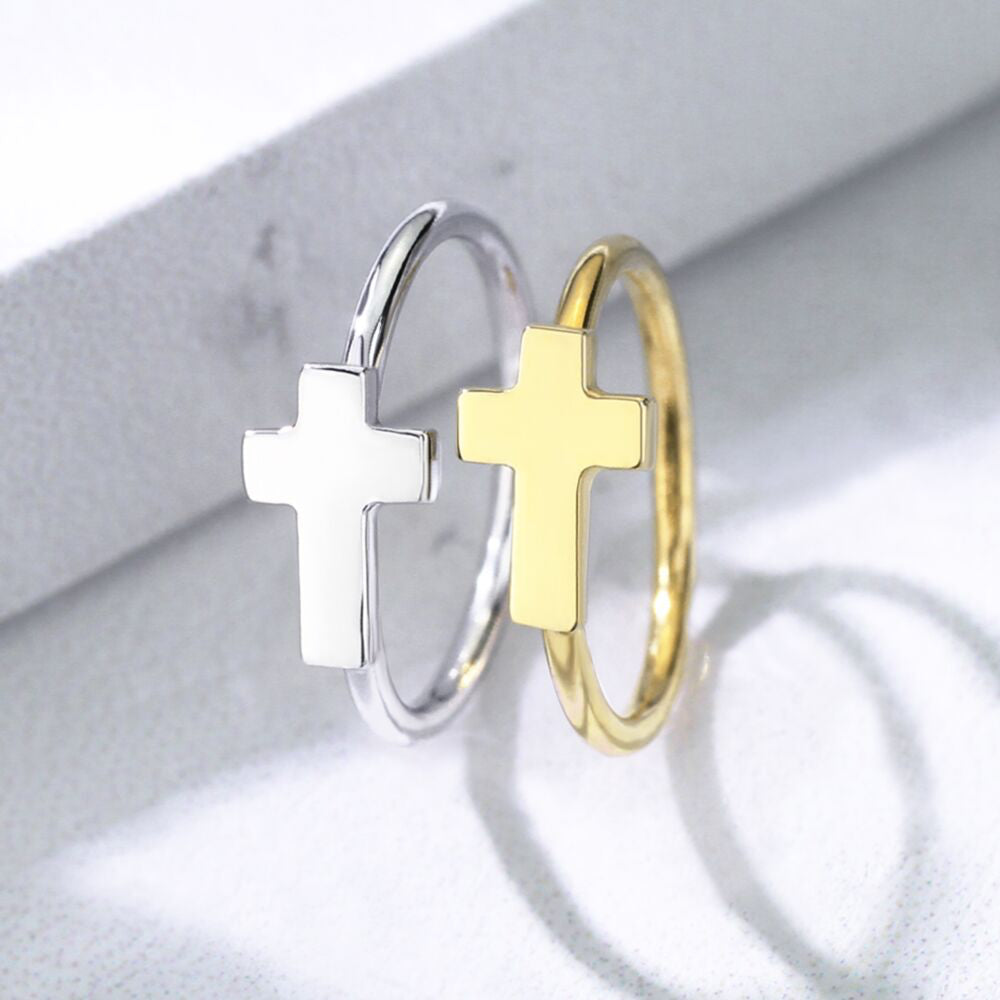 Cross Design Nose Ring Black, Gold or Silver 8mm & 10mm