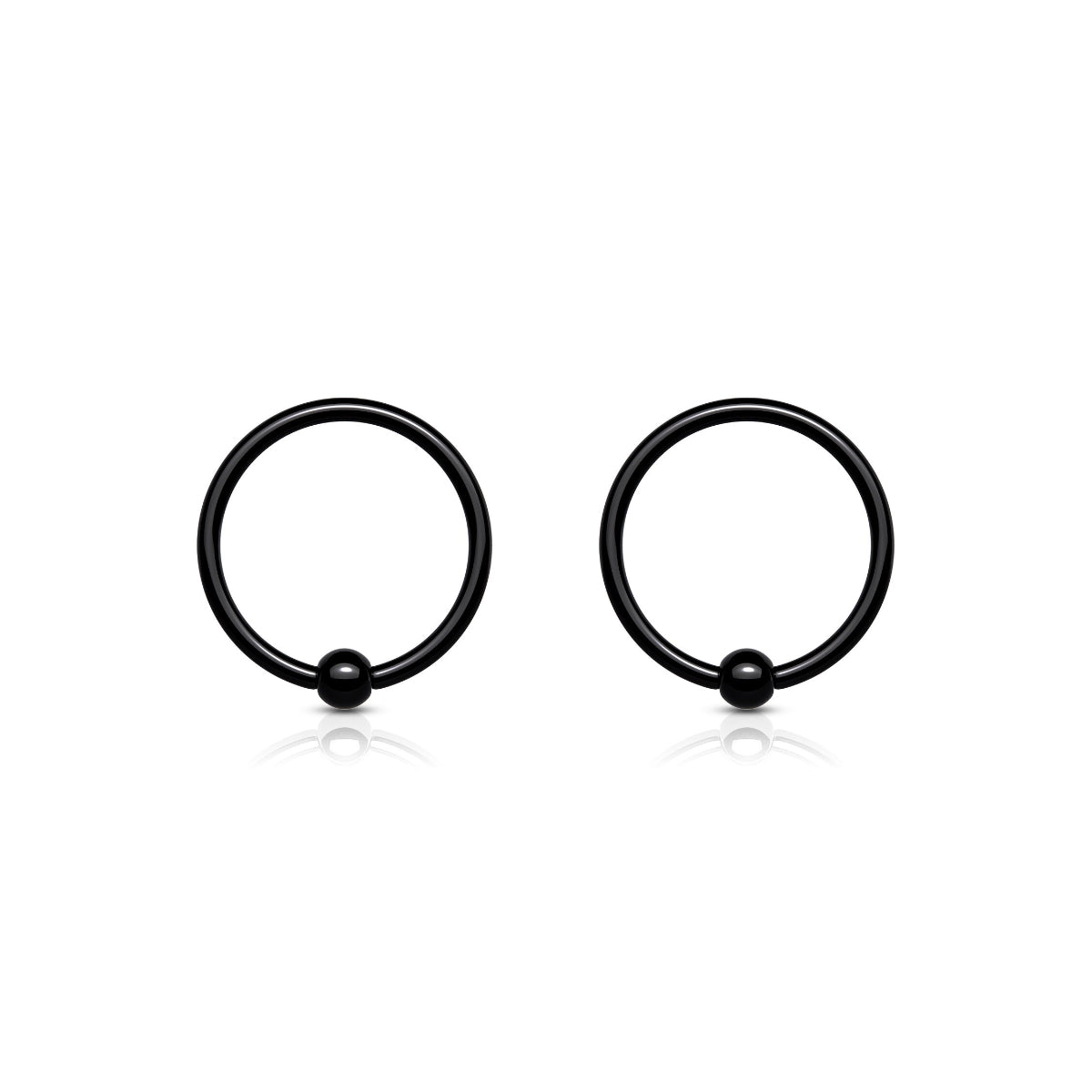 BCR Set of 2 Rings - 8mm & 10mm, Gold or Black