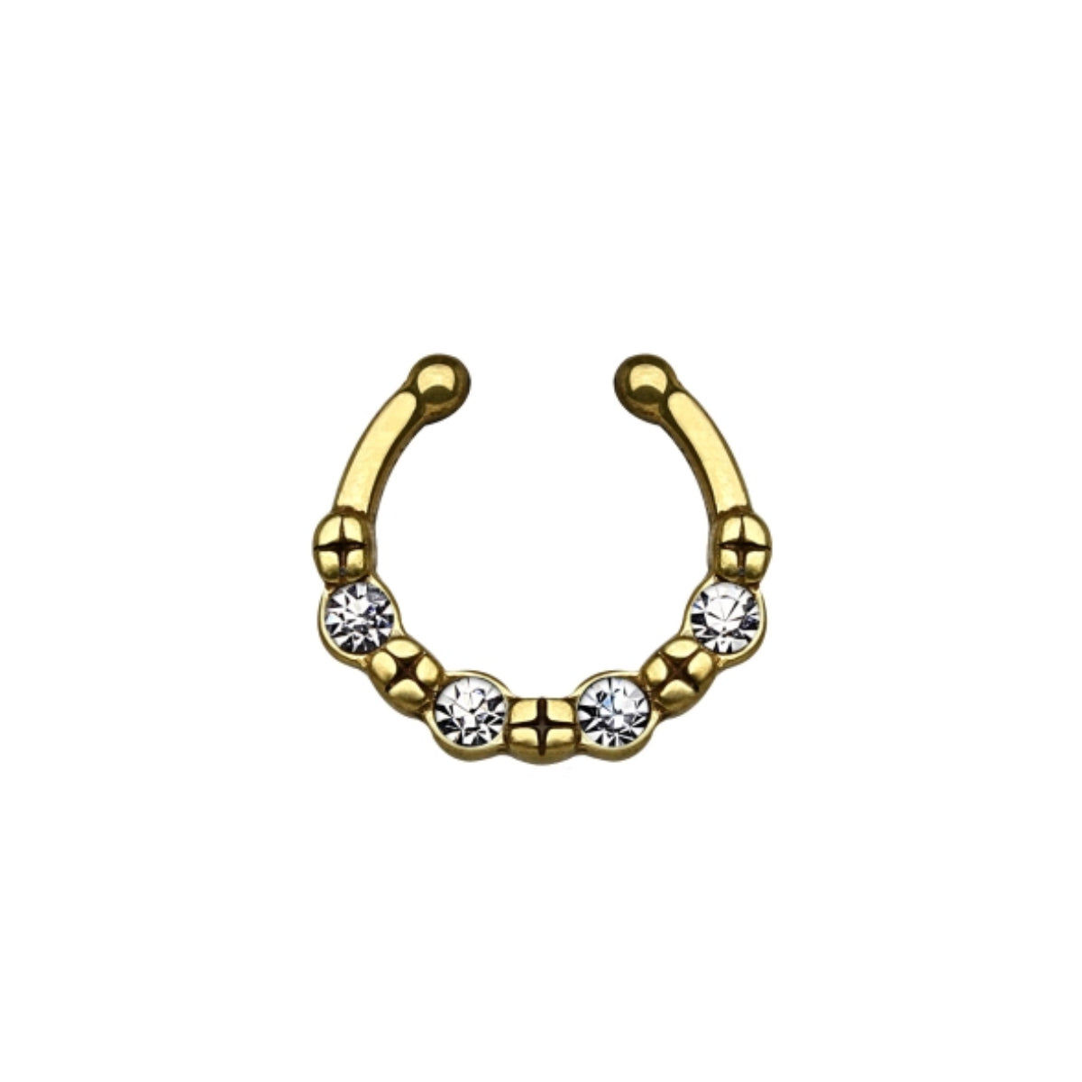 Fake Clicker Ring - Gold with Diamantes