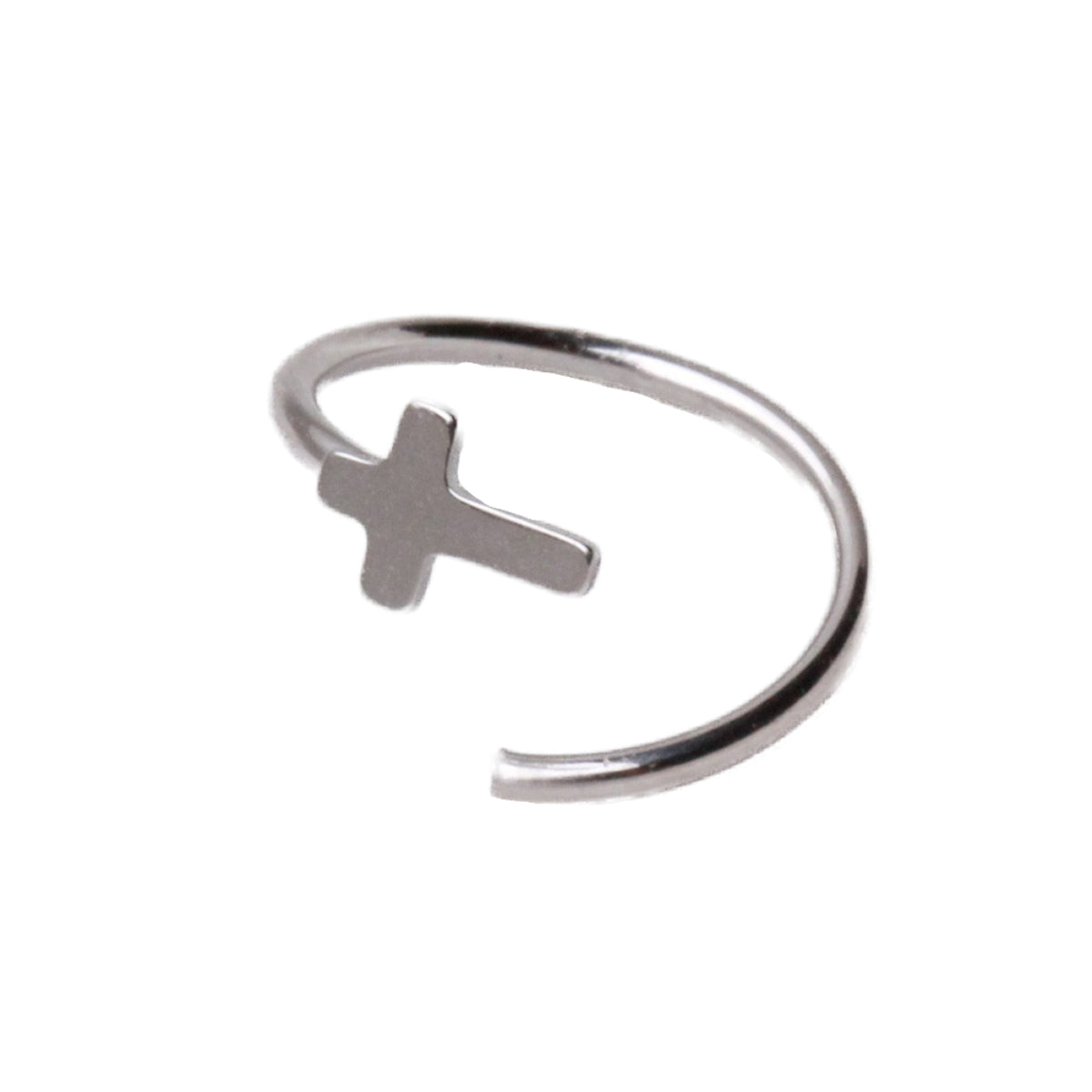 Cross Design Nose Ring Black, Gold or Silver 8mm & 10mm