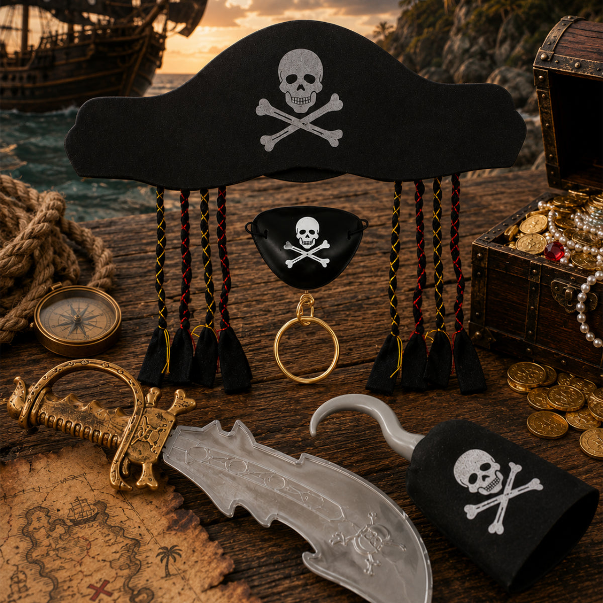 Captain Jack Henbrandt Pirate 5 Piece Prop Set